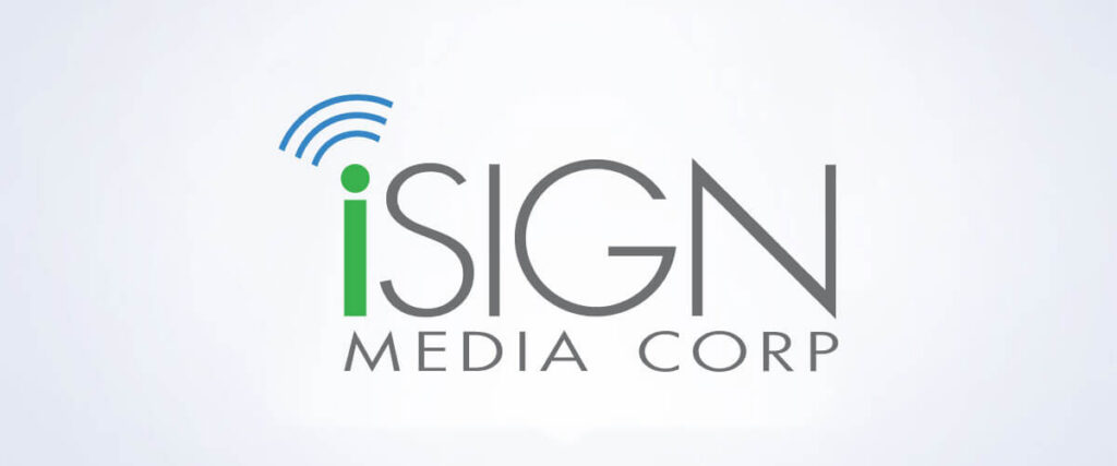 iSIGN Media Corp logo on a white background.