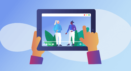 Illustration of a person watching a broadcast on a tablet.