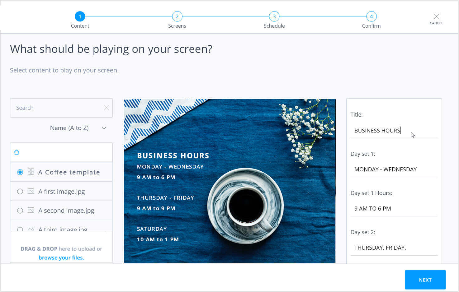Broadsign Publish local content